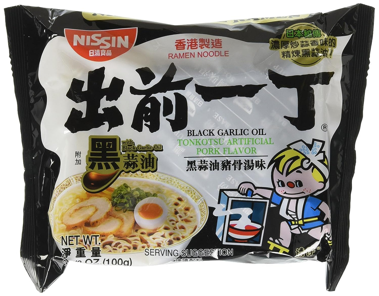 Nissin Demae Black Garlic Oil Tonkotsu Pork Flavor